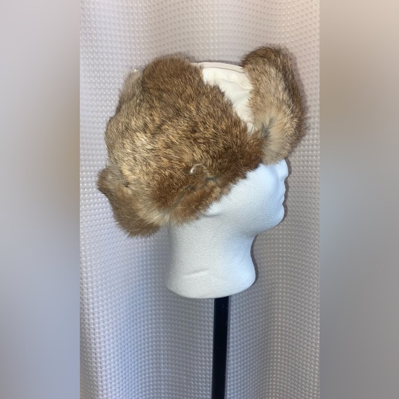 Men’s SIMONS Le 31 white Trapper Aviator Winter hat with genuine Fur size medium - Picture 3 of 16